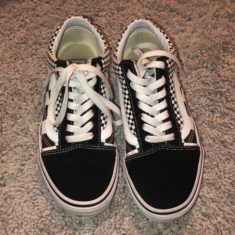 checkered slip on vans